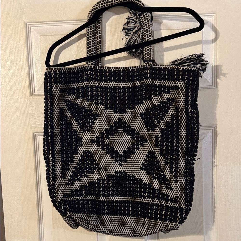 Black and White Patterned Tote Bag